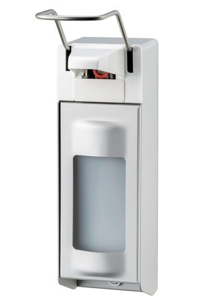 All Care MediQo-line Zeep- & Desinfectiemiddeldispenser 1000ml Aluminium met Lange Bedieningsbeugel, MQL10A - Afbeelding 2