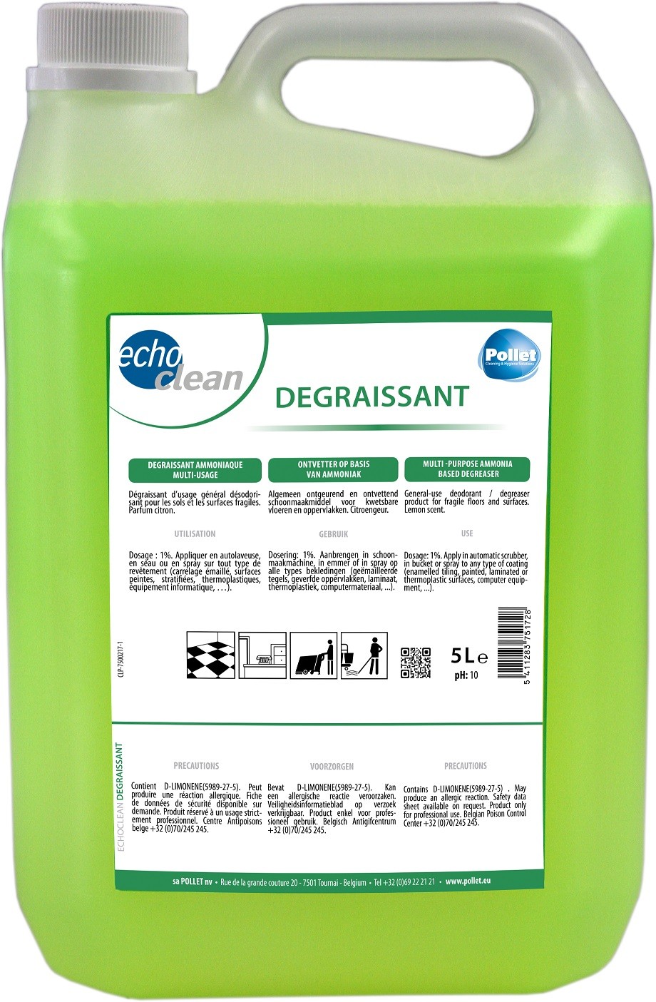Pollet EchoClean Degraissant Can 5L