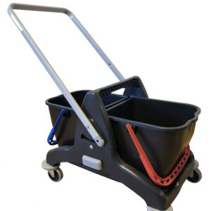 Wecoline Dubbele Rolemmer 2x15L Kunststof Zwart met Duwbeugel